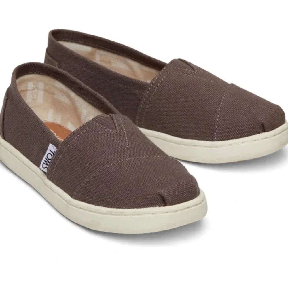 Toms Kids Alpargata Brown Loafers Comfortable Slip-Ons Size 1
